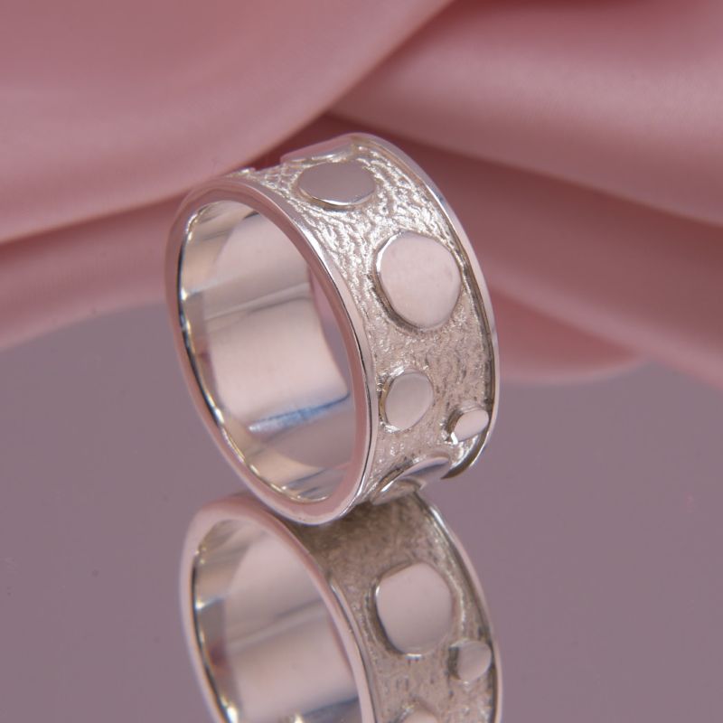 Bandring gepunktet Designring Silber